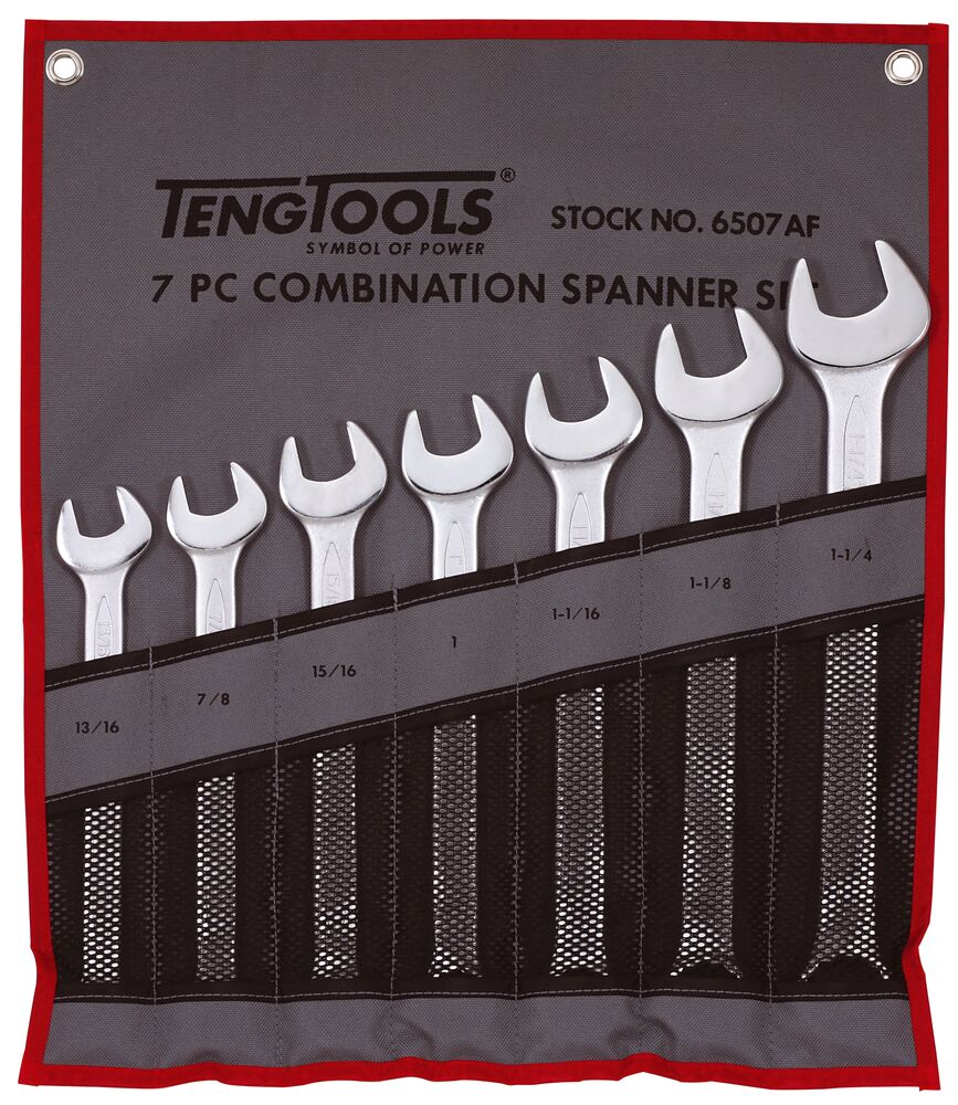 Exploded diagram for the Teng Tools Combination Spanner Set 13/16"-1 1/4" Tool Roll 7 Pieces
