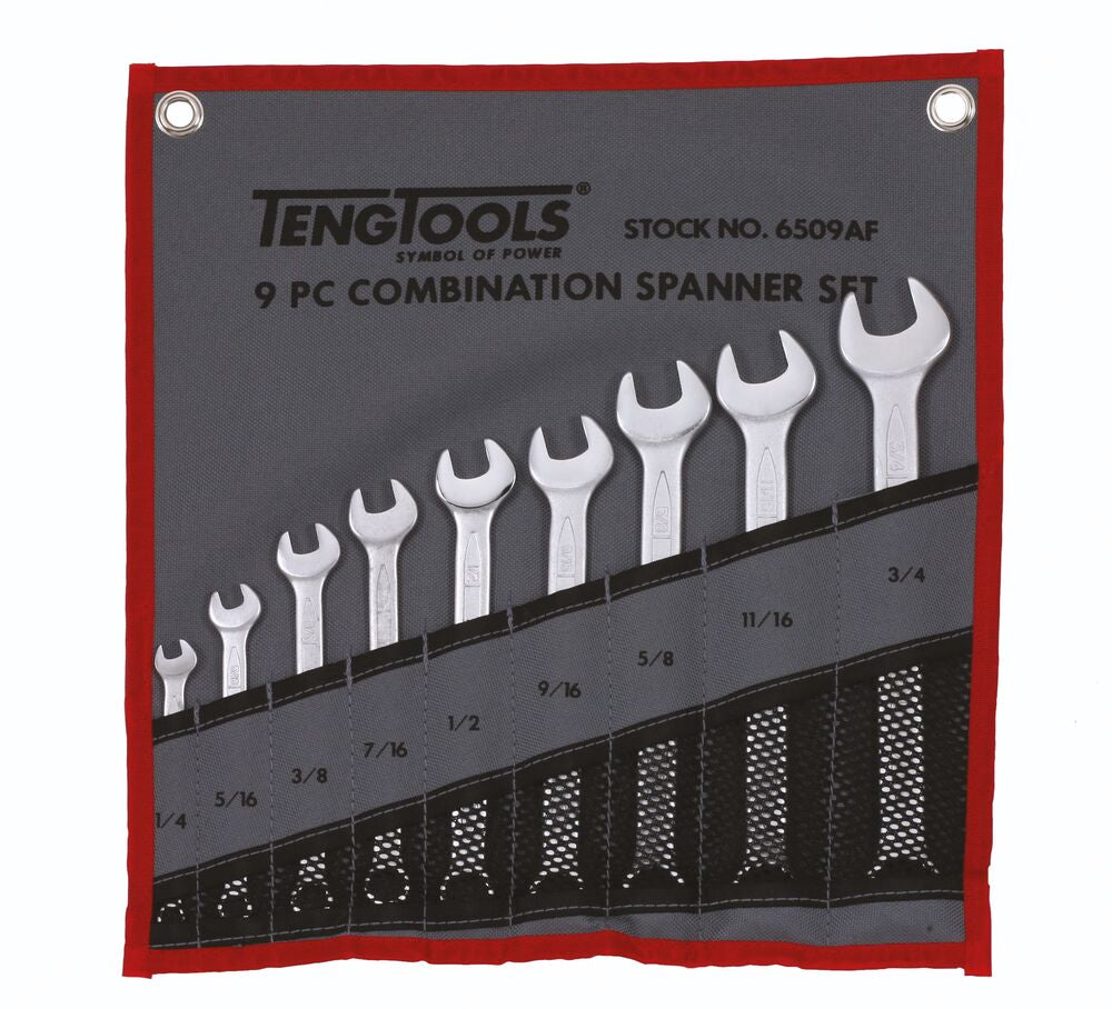 Exploded diagram for the Teng Tools Combination Spanner Set 1/4"-3/4" Tool Roll 9 Pieces