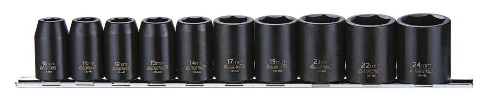 Exploded diagram for the Teng Tools 1/2" Impact Socket Clip Rail Set ANSI 10 Pieces