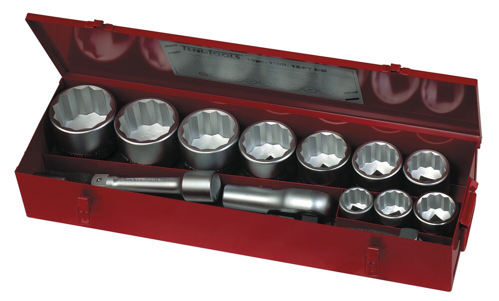 Exploded diagram for the Teng Tools 1" Socket Set 12 pt 15 Pieces