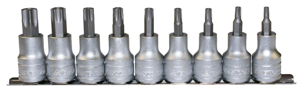 Exploded diagram for the Teng Tools 1/2" TPX Bit Socket Clip Rail Set 9 Pieces