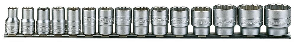 Exploded diagram for the Teng Tools 1/2" Socket Clip Rail Set 12 pt 15 Pieces