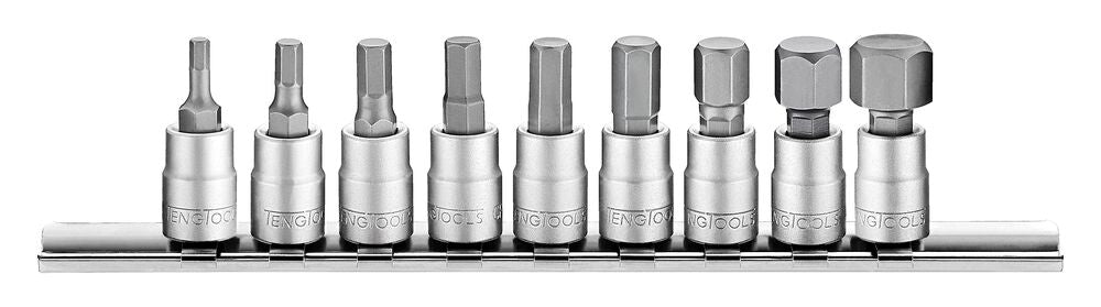 Exploded diagram for the Teng Tools 1/4" drive hex bit socket clip rail metric 9-piece set