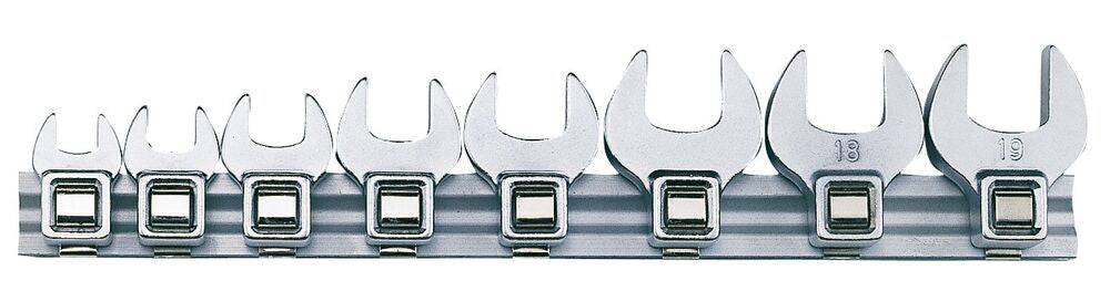 Exploded diagram for the Teng Tools 3/8" Crow Foot Wrench Clip Rail Set 8 Pieces