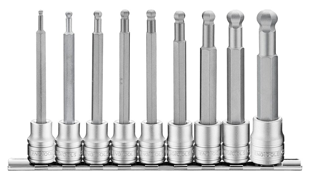 Exploded diagram for the Teng Tools 3/8" ball point long hex bit socket clip rail set 9 pcs