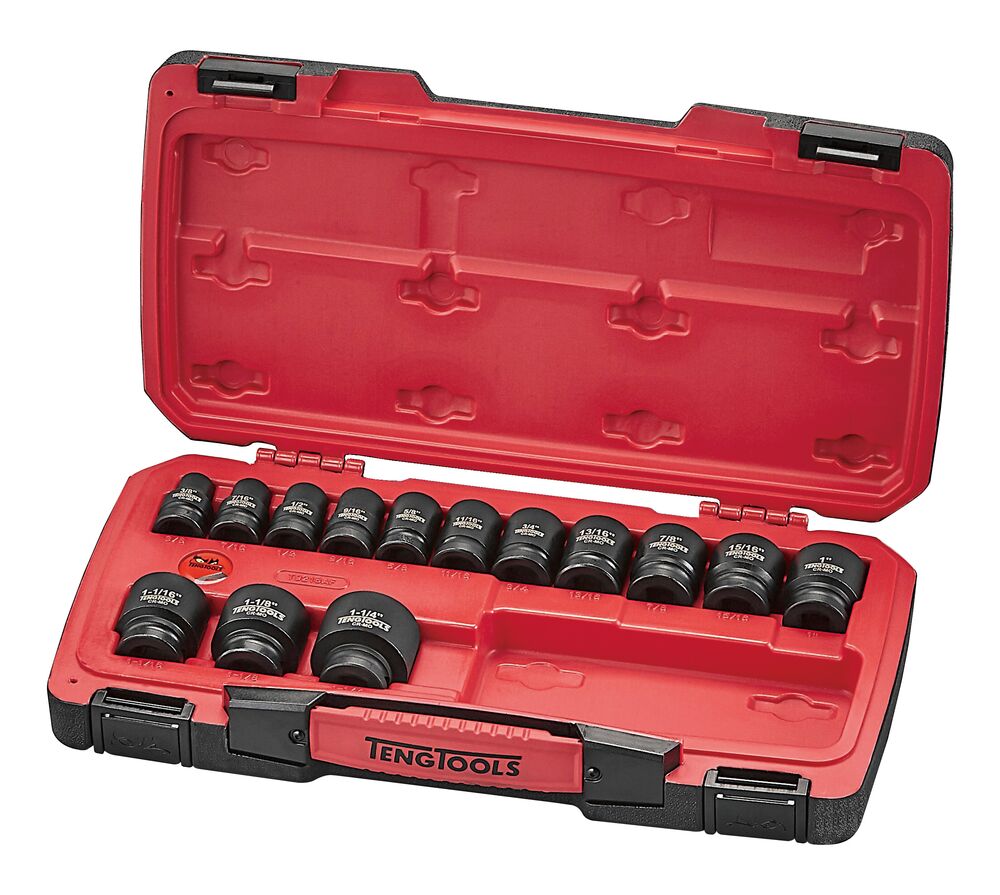Exploded diagram for the Teng Tools MECCA PRO 1/2" Impact Socket Set DIN AF 18 Pieces