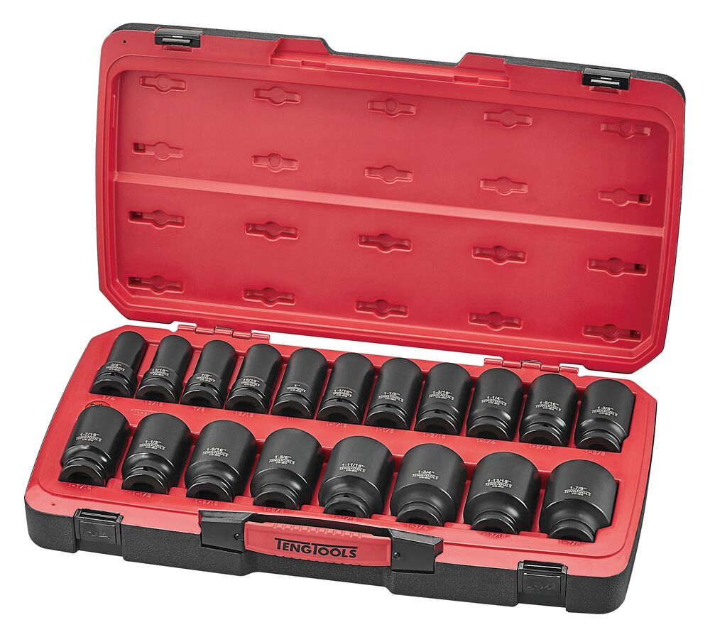Exploded diagram for the Teng Tools MECCA PRO 3/4" Deep Impact Socket Set DIN AF 21 Pieces