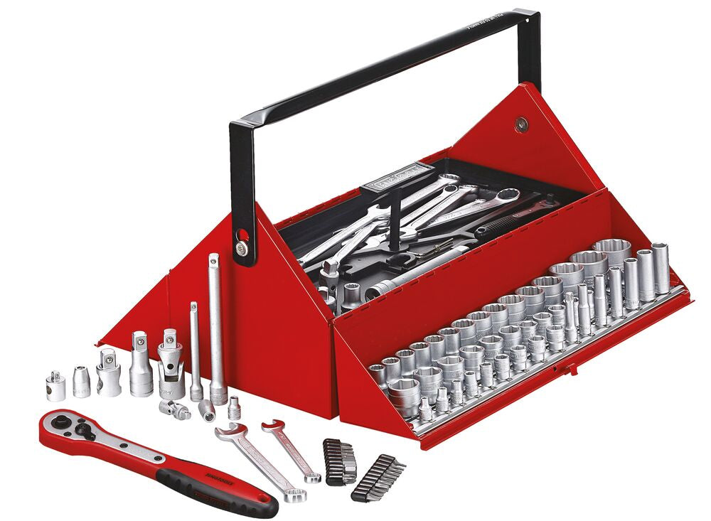 OVERDOSE ファクトリーツールセット　キャンバーゲージ ノギス　レンチ Barn Style Tool Box Tool Kit 187 Pieces – TengTools