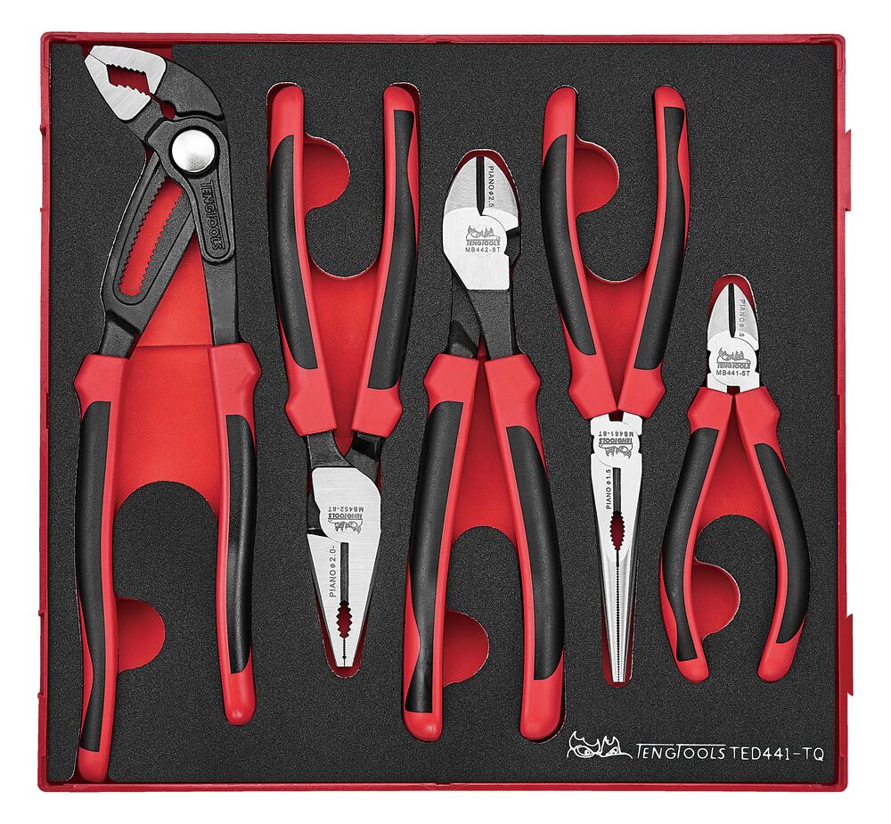 Exploded diagram for the Teng Tools Plier Set TPR Grip Q FOAM2 5 Pieces