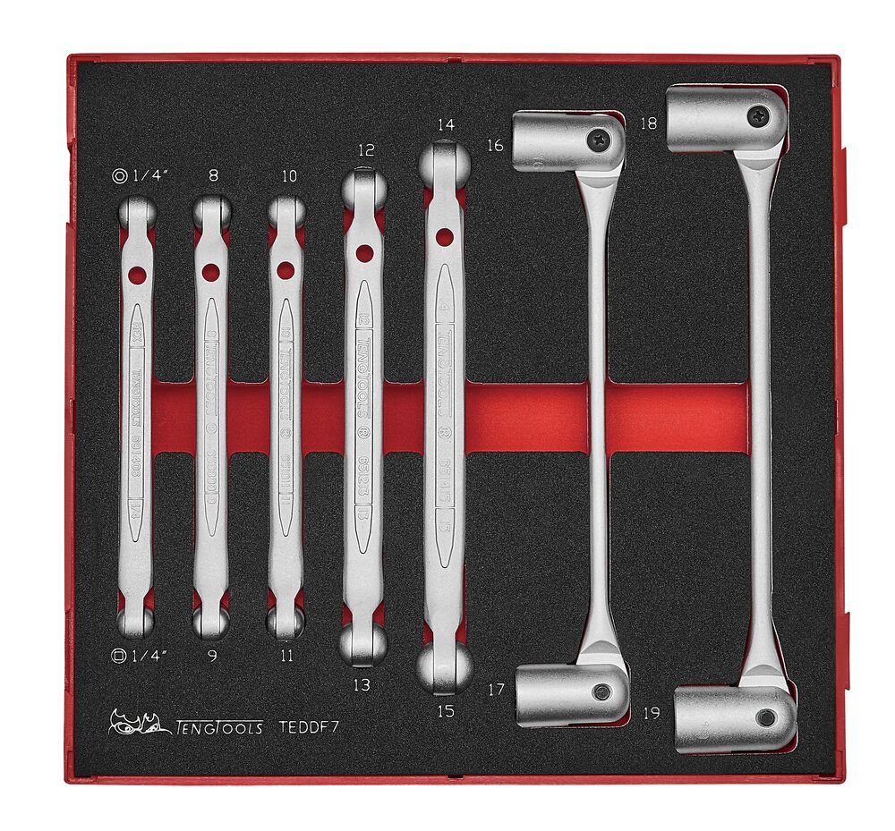 Exploded diagram for the Teng Tools Double Flex Wrench Set FOAM2 7 Pieces