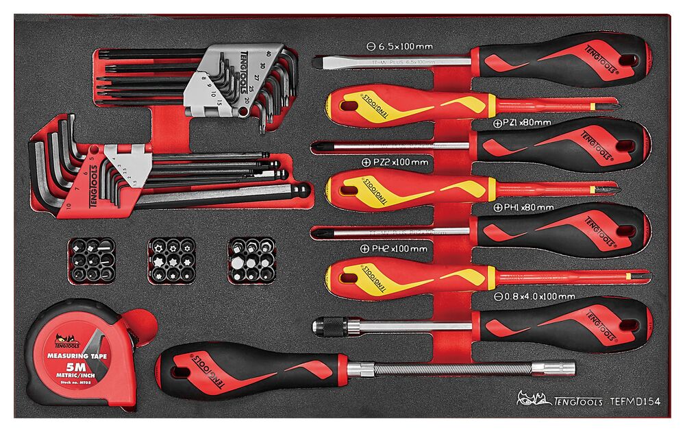 Screwdriver & Hex/TX Key Set 2 FOAM3 54 Pieces – TengTools