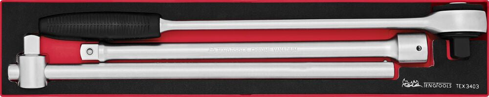 Exploded diagram for the Teng Tools 3/4" Ratchet & Accessories Set FOAMX4 3 Pieces