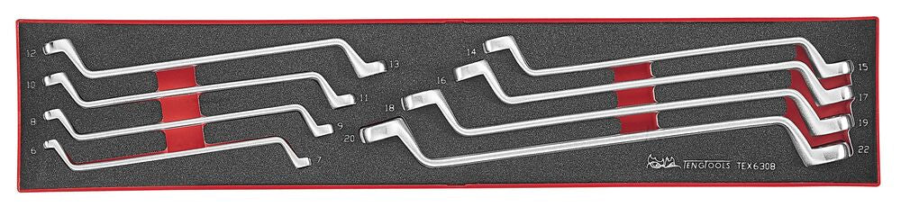 Exploded diagram for the Teng Tools Double Ring Spanner Set FOAMX4 8 Pieces