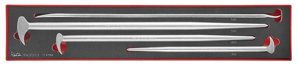Exploded diagram for the Teng Tools Pry Bar Set Roll/Heel FOAMX4 4 Pieces