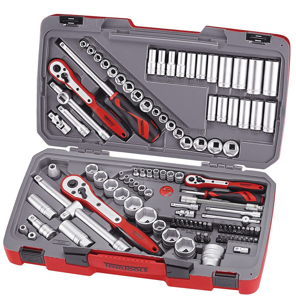 Exploded diagram for the Teng Tools MECCA PRO 1/4", 3/8" & 1/2" Socket Set mm/AF 111 Pieces