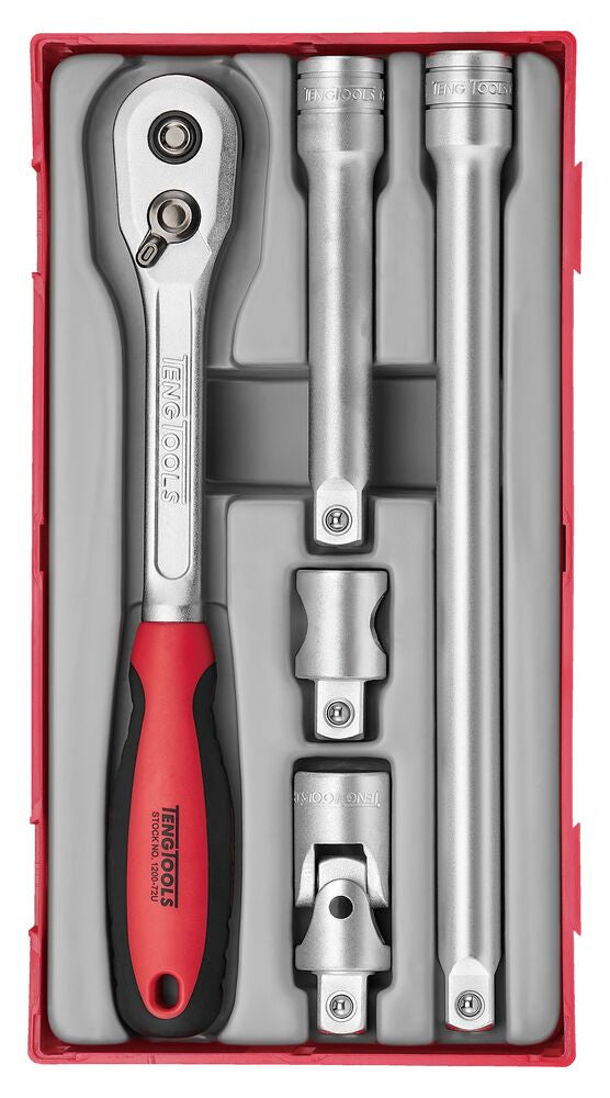 Exploded diagram for the Teng Tools 1/2" Ratchet & Accessories Set TT1 5 Pieces