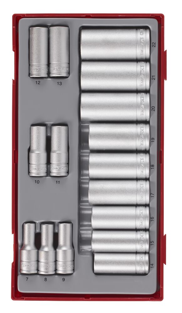 Exploded diagram for the Teng Tools 3/8" Socket Set 12 pt TT1 16 Pieces