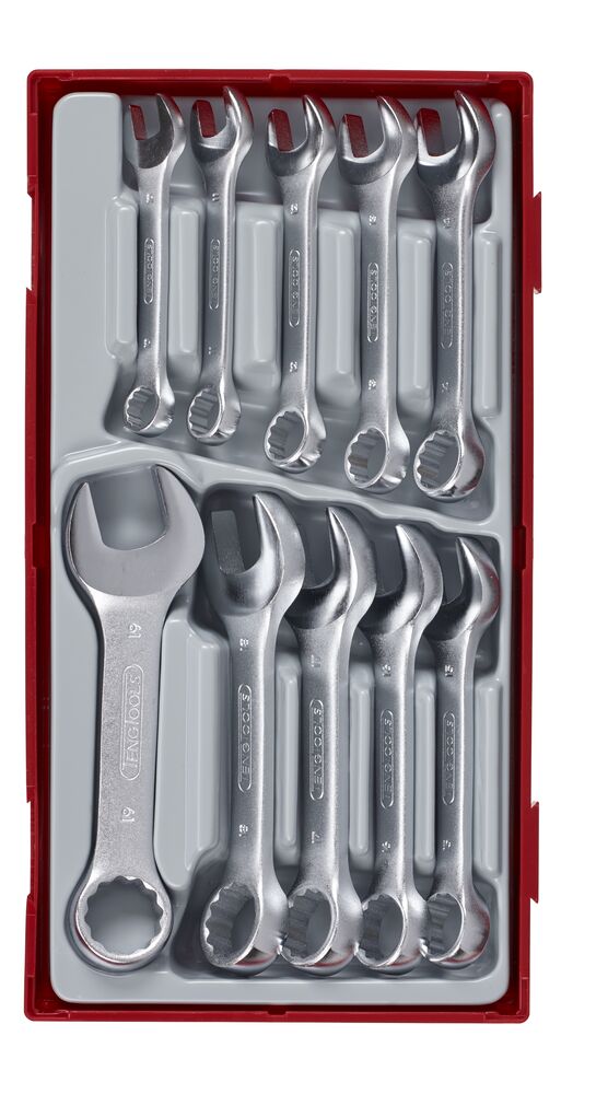 Exploded diagram for the Teng Tools Stubby Combination Spanner Set TT1 10 Pieces