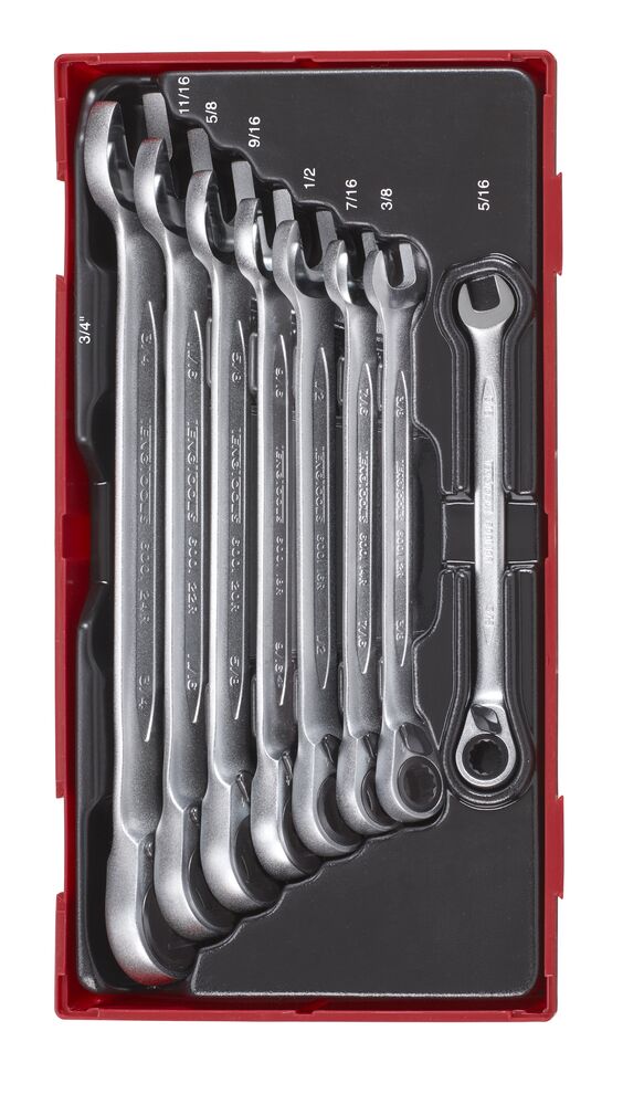 Exploded diagram for the Teng Tools Ratcheting Combination Spanner Set R AF TT1 8 Pieces