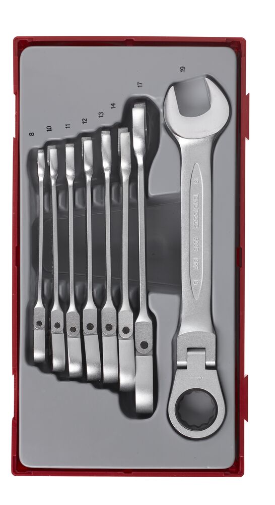 Exploded diagram for the Teng Tools Ratcheting Combination Spanner Set RF TT1 8 Pieces