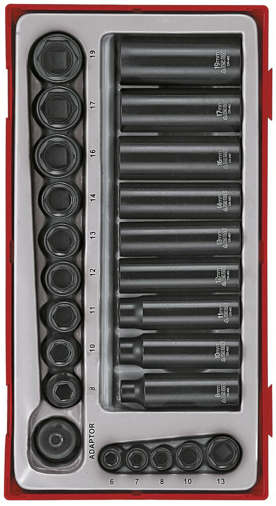 Exploded diagram for the Teng Tools 1/4" & 3/8" Impact Socket Set ANSI TT1 24 Pieces