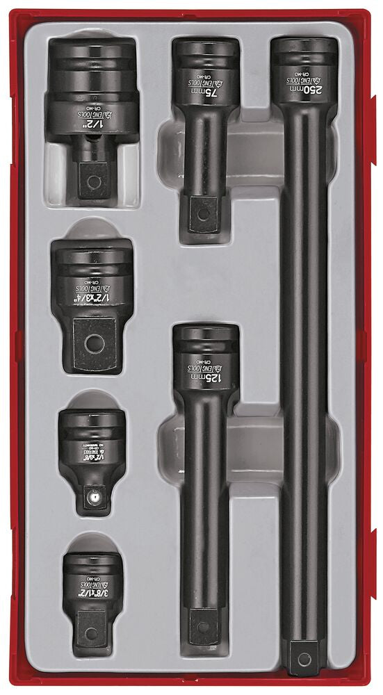 Exploded diagram for the Teng Tools 1/2" Impact Socket Accessories Set DIN TT1 11 Pieces