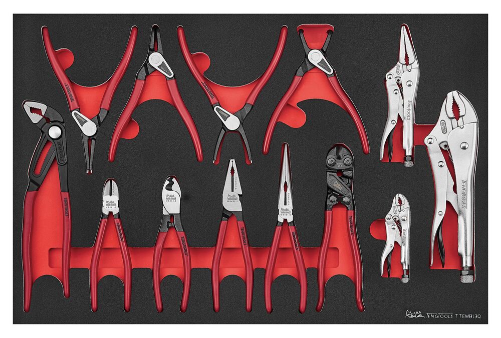 Exploded diagram for the Teng Tools Plier Set Q FOAM4X4 13 Pieces