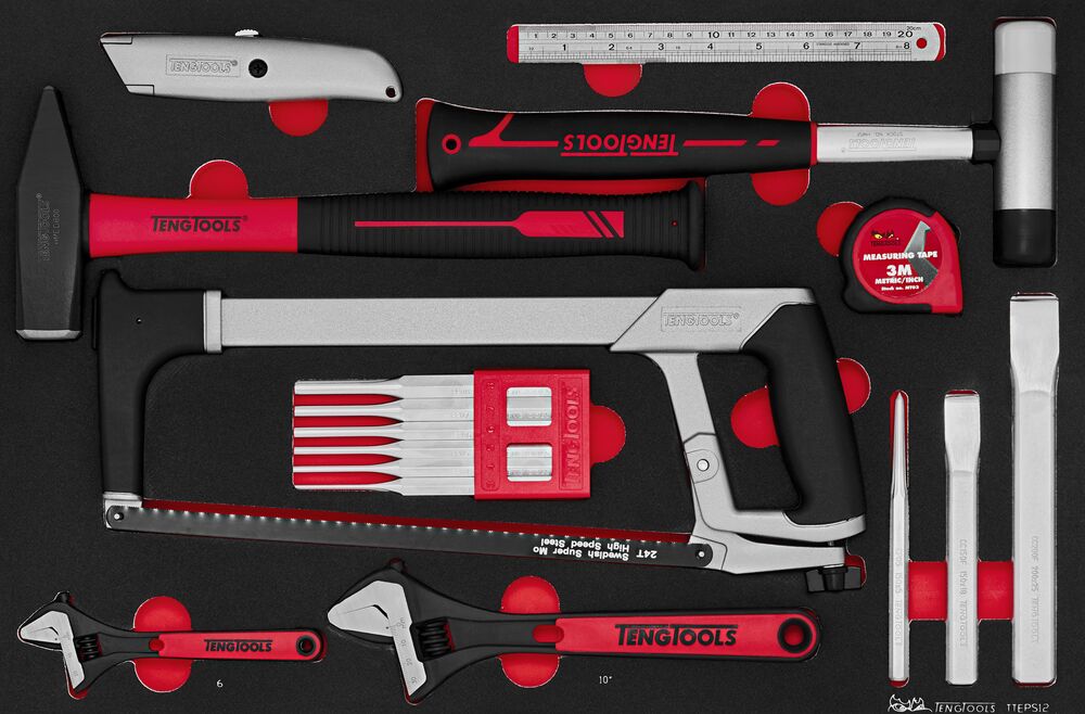 Exploded diagram for the Teng Tools General Tool Set FOAM4X4 17 Pieces