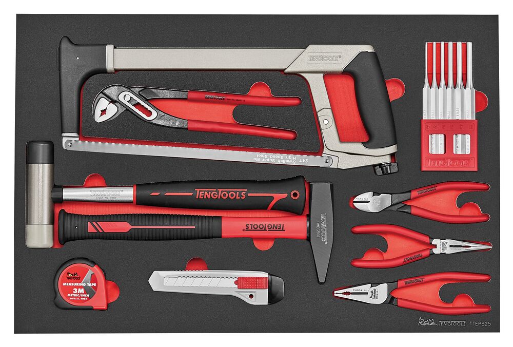 Exploded diagram for the Teng Tools General Tool Set FOAM4X4 25 Pieces
