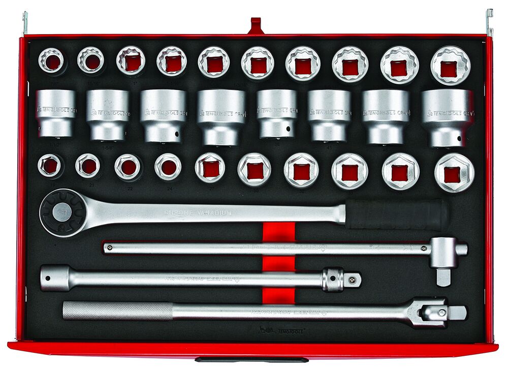 Exploded diagram for the Teng Tools 3/4" Socket Set FOAM4X4 32 Pieces