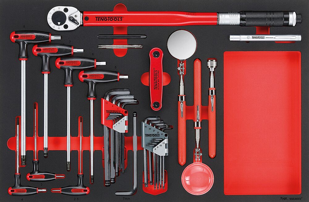 Exploded diagram for the Teng Tools General Tool Set FOAM4X4 37 Pieces