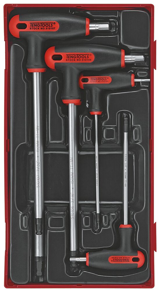 Exploded diagram for the Teng Tools T-Handle Ball Point Hex Key Set AF TT1 7 Pieces