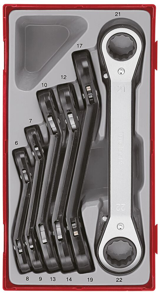 Exploded diagram for the Teng Tools Ratcheting Ring Spanner Set TT1 6 Pieces