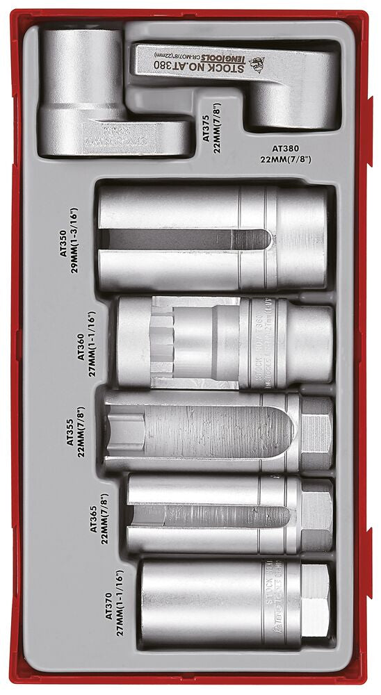 Exploded diagram for the Teng Tools Automotive Socket Set TT1 7 Pieces