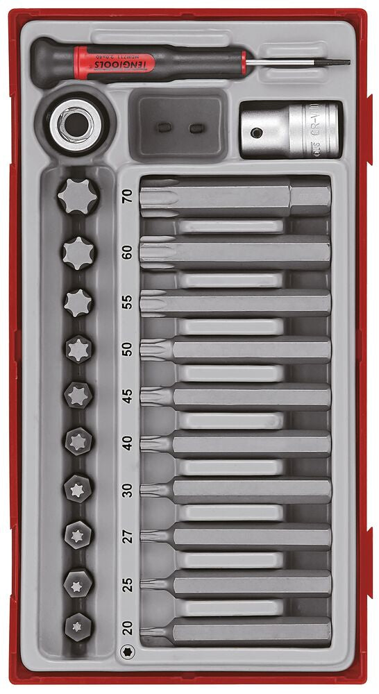 Exploded diagram for the Teng Tools 1/2" TX Bit Socket Set TT1 23 Pieces