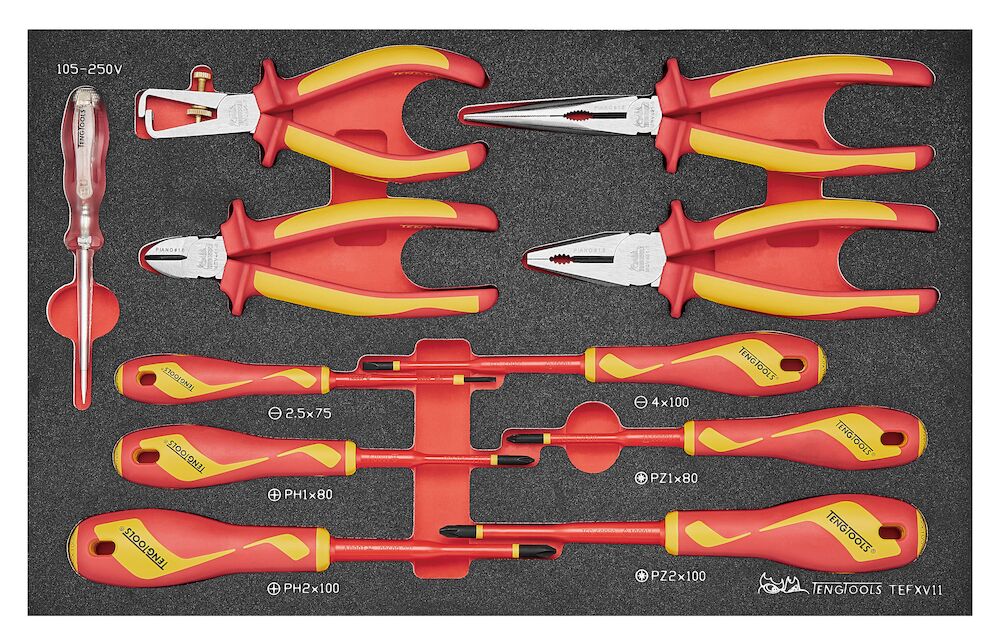 Insulated Plier & Screwdriver Set FOAM3 11 Pieces TengTools