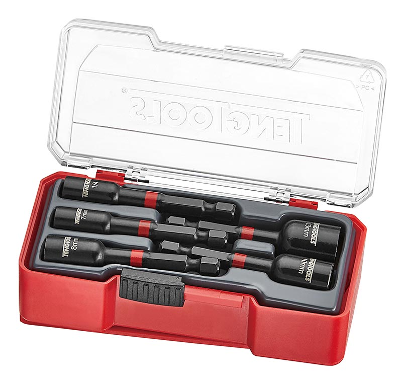 TengTools Impact Nut Setter Set With Belt Clip 5 Pieces