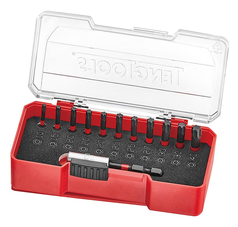 TengTools Impact Bit Set With Belt Clip TX 12 Pieces