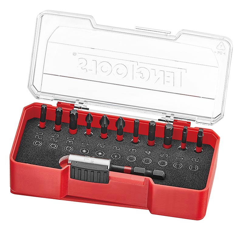 TengTools Impact Bit Set With Belt Clip Mixed 12 Pieces